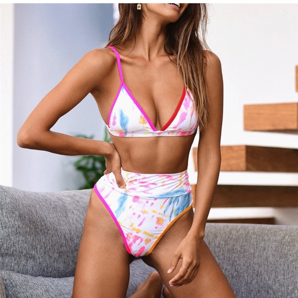 Lucid mode  white High waist cheeky bikini